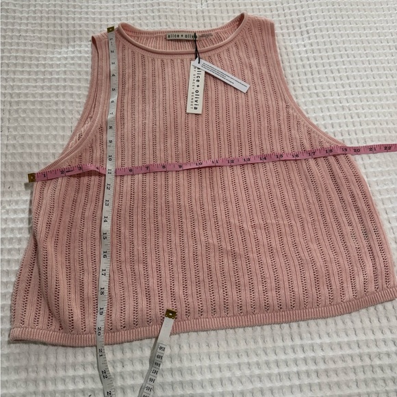 alice + olivia Camara Linen-Blend Tank | Size: Large - Picture 4 of 6